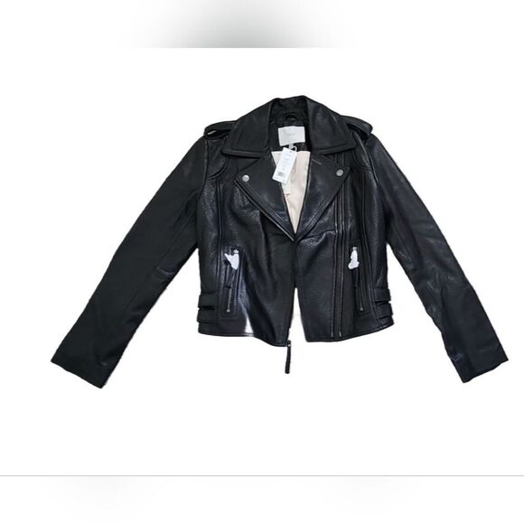 Joie Leolani Leather Biker Jacket XS NWT - Picture 8 of 14